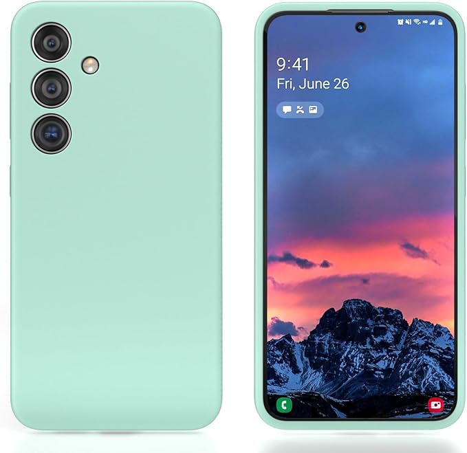 E Segoi Designed for Galaxy S24 Case, Liquid Silicone Gel Rubber Shockproof Case Soft Microfiber Cloth Lining Cushion Compatible with Galaxy S24 5G 6.2 inch (Mint, S24-6.2")