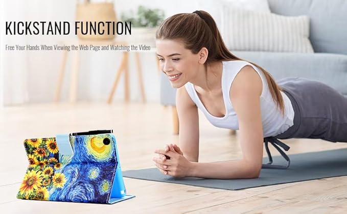 KEROM Case for Samsung Galaxy Tab A9+ Plus 11 Inch 2024 2023 (SM-X210/X216/X218), Slim PU Leather Stand Case Protective Cover for Galaxy Tab A9+/A9 Plus Tablet, Auto Wake/Sleep - Starry Sky