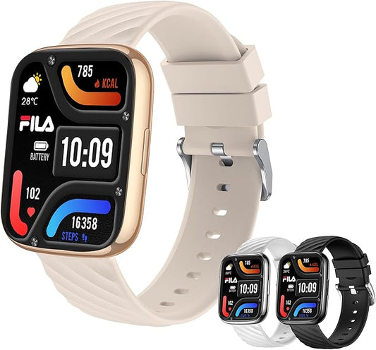 Fila Smart Watch for Men Women (Answer/Make Calls), 1.95" Fitness Watch with Heart Rate/Sleep Monitor, Step Counter, Fitness Tracker with 100+ Sports for Android iOS