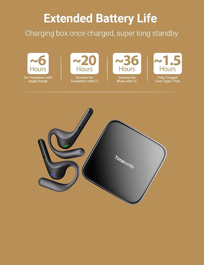 Timekettle W4 Pro AI Interpreter Earbuds(Grey),Translator Device Supporting 40 Languages,Translator Earbuds for Call and Video Translation,APP Work with iOS and Android