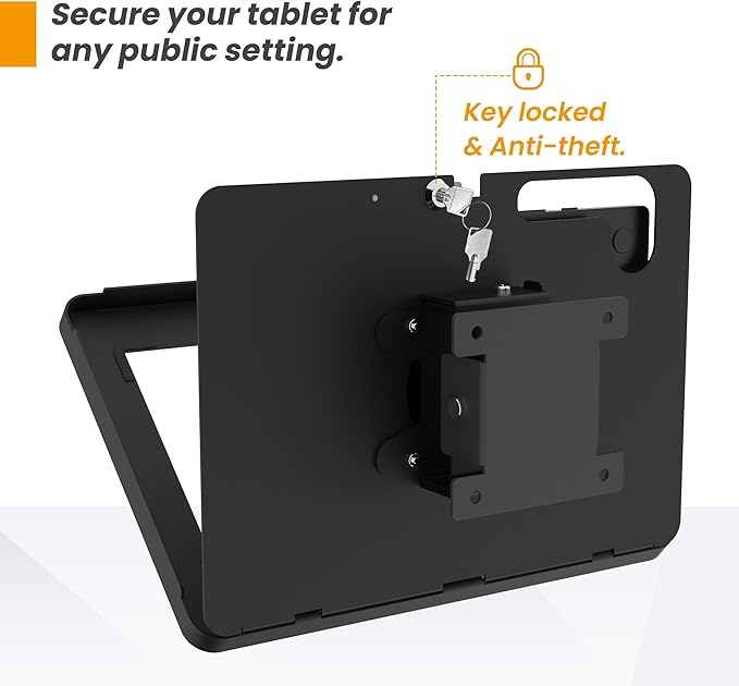 Tablet Wall Mount Compatible with Samsung Galaxy Tab A8, Anti-Theft with Lock, Tiltable Wall Mount
