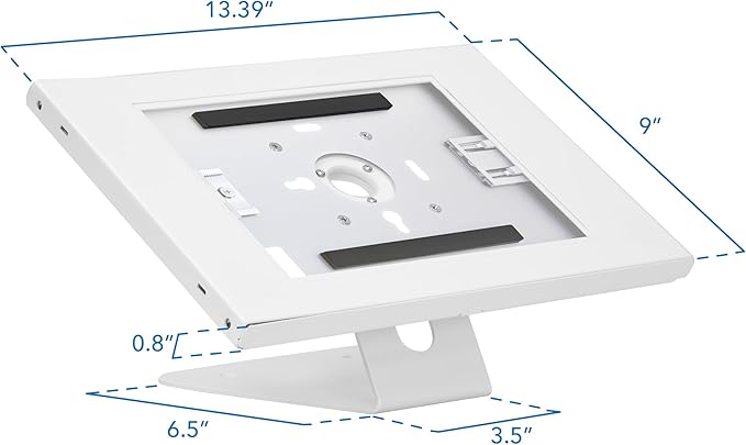 Mount-It! Anti-Theft Tablet Kiosk, Locking Tablet Enclosure with Counter Top and Wall Mount Base, Universal Enclosure for iPads Gen 7, 8, 9 and 10, iPad Pro, iPad Air, White