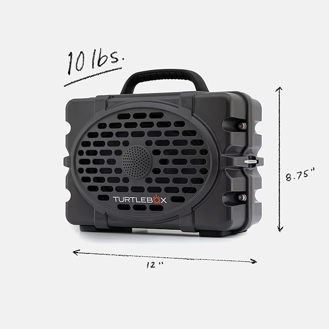 Turtlebox Original Gen 3: Portable Outdoor Bluetooth Speaker – Ultra-Loud (120dB), Waterproof (IP67), Rugged, Impact-Resistant, 3-Day Battery | Party Mode: Unlimited Pairing Stereo, Gray/Blaze Orange