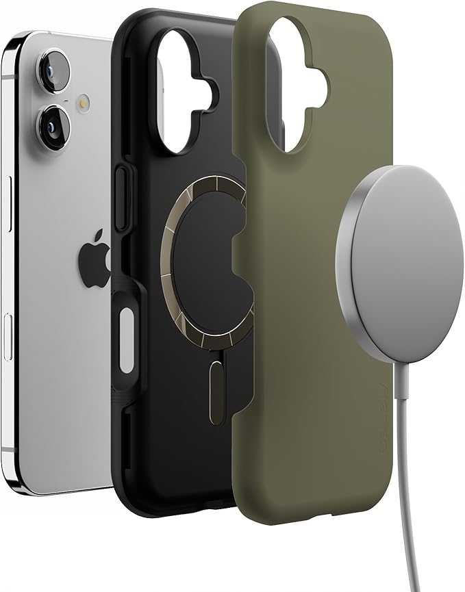 Casely iPhone 17 Case | The Boyfriend Collection | Army Green | Bold Protective Design | Compatible with MagSafe