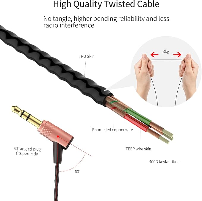 SoundMAGIC E50 Wired Earbuds No Microphone in Ear Monitor HiFi Earphones Noise Isolating Headphones Comfortable Fit Black Gold