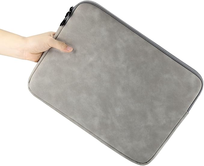 Megoo 14" Laptop Sleeve Soft PU Leather Case for Surface Laptop (2025) 13"/7 13.8"/6 5 4 3 13.5"/Studio 2 14.4", Samsung Galaxy Tab S9/S8, Carry Case Bag for 13.5"-14.6" Notebook Computers(Dark Gray)