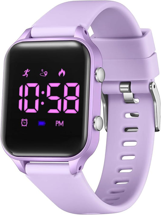 Kids Digital Watches for Boys Girls, Sports Watch with Fitness Tracker, Pedometer, Alarm Clocks, Stopwatch, No App Needed Waterproof Kids Watch, Gift for Teens Student Girls Boys Ages 5-14