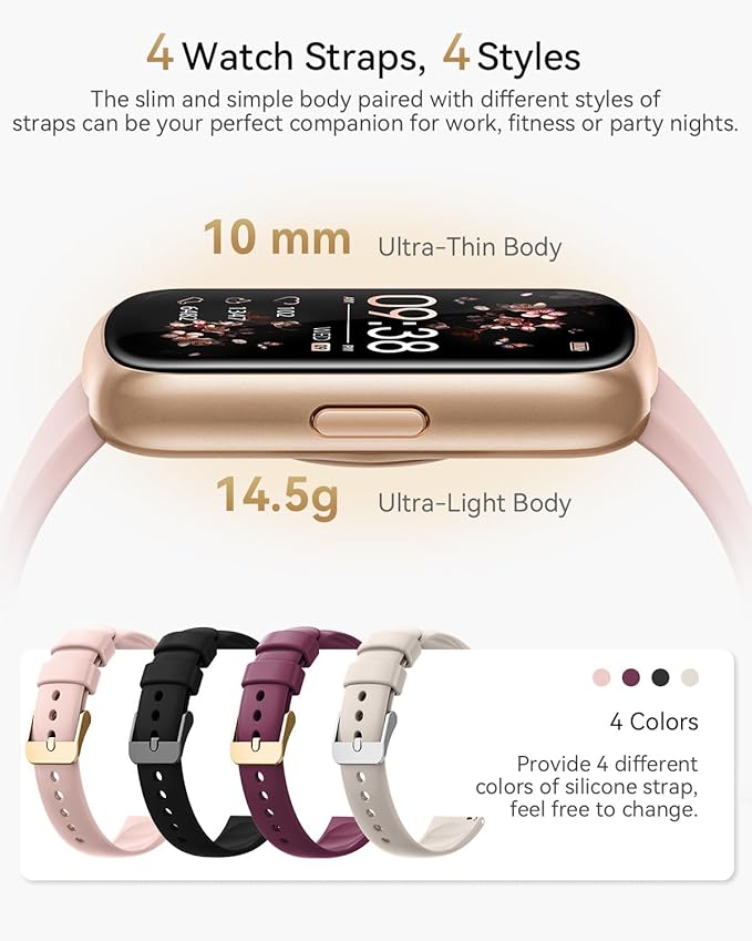 Fitness Tracker, Smart Watches for Women with 24/7 Heart Rate Monitor, Sleep Tracker, Breathing Training, 1.47" Fitness Watches for Women with 24 Sports Modes, Activity Tracker as Gift (4 Bands)