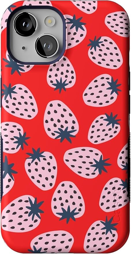 Casely iPhone 14 Case | I'd Pick You | Red Strawberry | Compatible with MagSafe | Bold Protective Design
