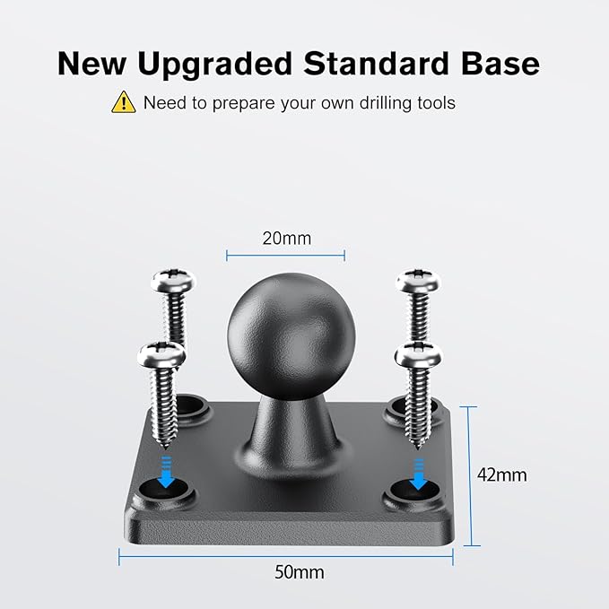 OHLPRO Car Tablet Holder - Heavy Duty Drill Base, Tablet Mount for Truck Compatible with iPad Samsung Tab 5"-13" Tablets and Phones, iPad Stand for Wall/Business/Vehicle/Desktop, etc.