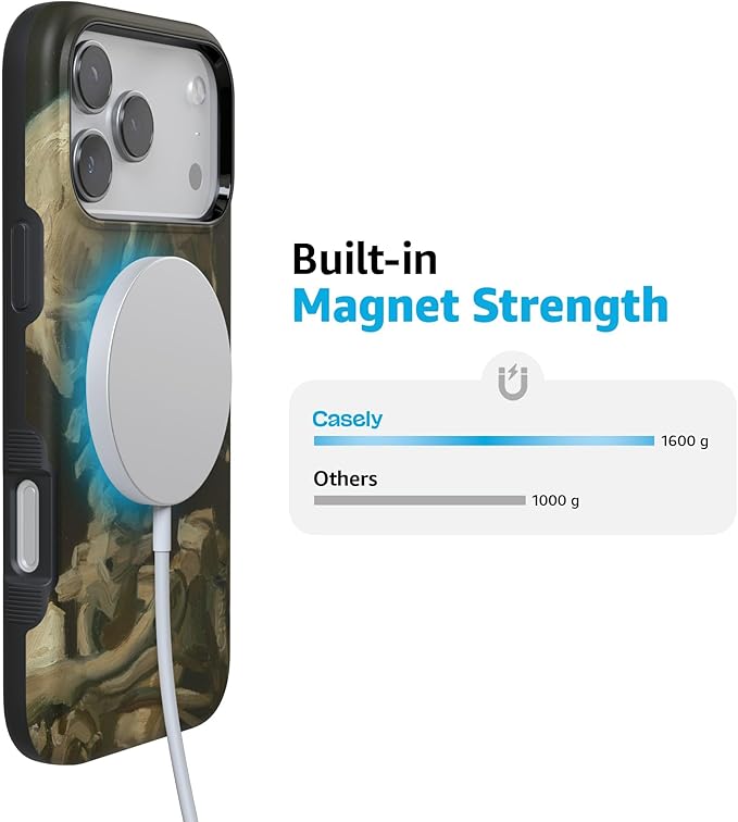 Casely iPhone 17 Pro Case | Van Gogh | Head of a Skeleton with a Burning Cig | Compatible with MagSafe | Bold Protective Design