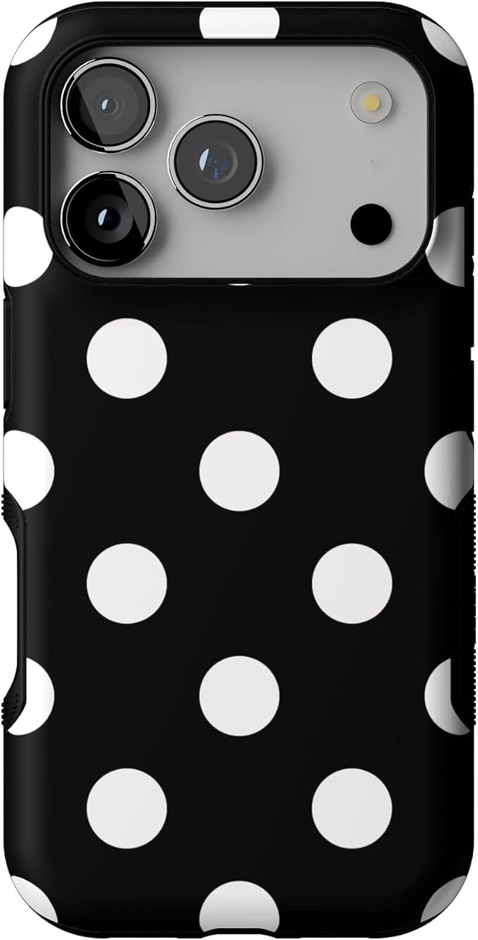 Casely iPhone 17 Pro Case | Polka Dots | High Contrast Design | Bold Protective Design | Compatible with MagSafe