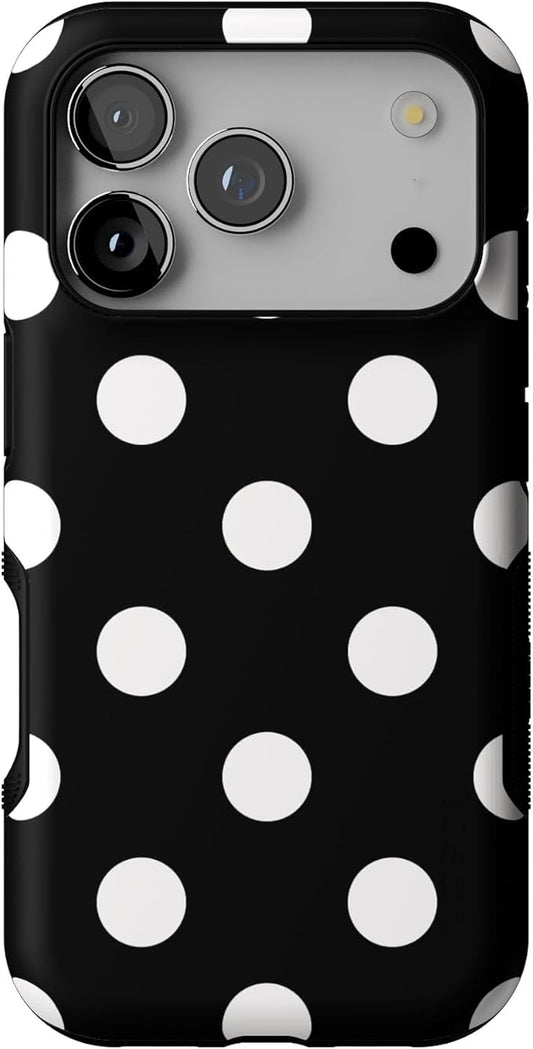 Casely iPhone 17 Pro Case | Polka Dots | High Contrast Design | Bold Protective Design | Compatible with MagSafe