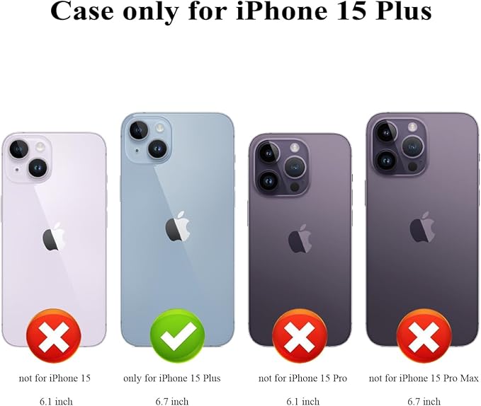 MMHUO for iPhone 15 Plus Case with Card Holder,Flower Magnetic Buttons Protective Wallet Case for Women for iPhone 15 Plus,Purple