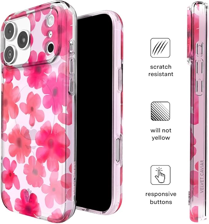 VELVET CAVIAR Case for iPhone 17 Pro Max | Compatible with MagSafe | 10ft Drop Tested | Protective Designer Cases | Cherry Blossom