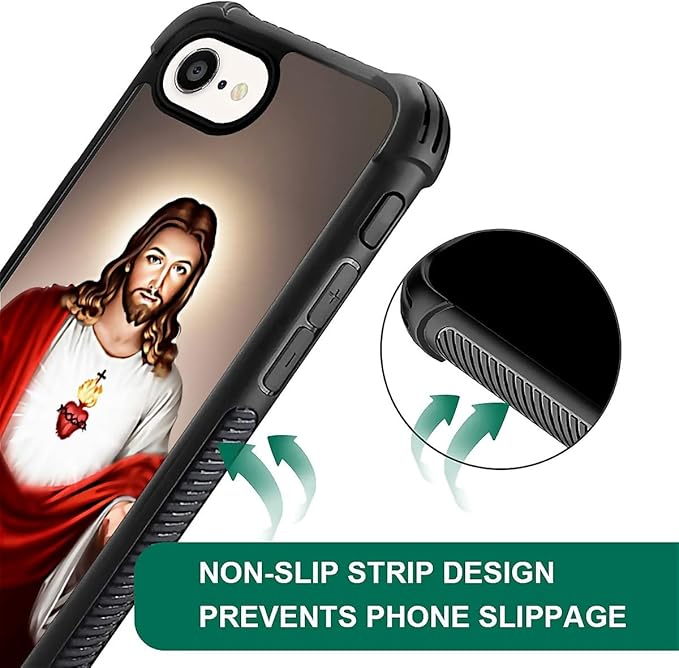 Compatible with iPhone 16e Case,Jesus Christ Phone Cover for Men/Women,Soft TPU Anti-Skid Thread and Four Corner Anti-Collision Protection Case Compatible with iPhone 16e 6.1inch