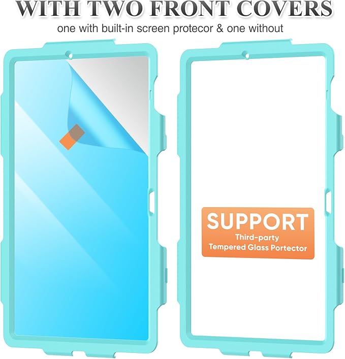 SEYMAC stock Case for Samsung Galaxy Tab S10 FE+ Plus 5G Tablet Case 13.1'' Protective with Screen Protector, Pencil Holder, 360 Rotating Stand, Hand Strap, Shoulder Strap, SkyBlue1