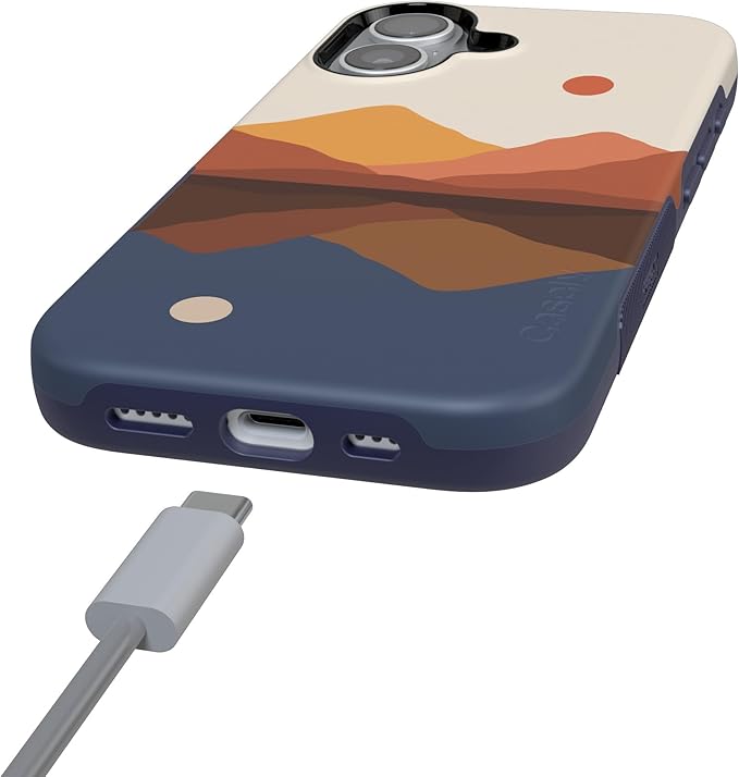 Casely iPhone 17 Case | Opposites Attract | Day & Night Colorblock Mountains | Compatible with MagSafe | Bold Protective Design