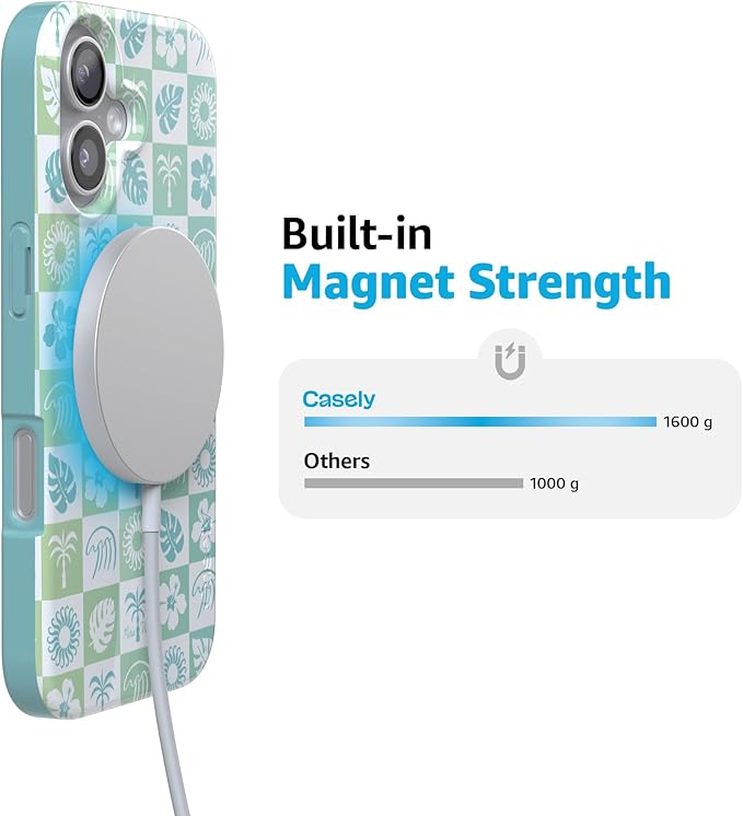 Casely iPhone 17 Case | Coastal Checkers | Pura Vida | Compatible with MagSafe | Classic Ultra Slim Design