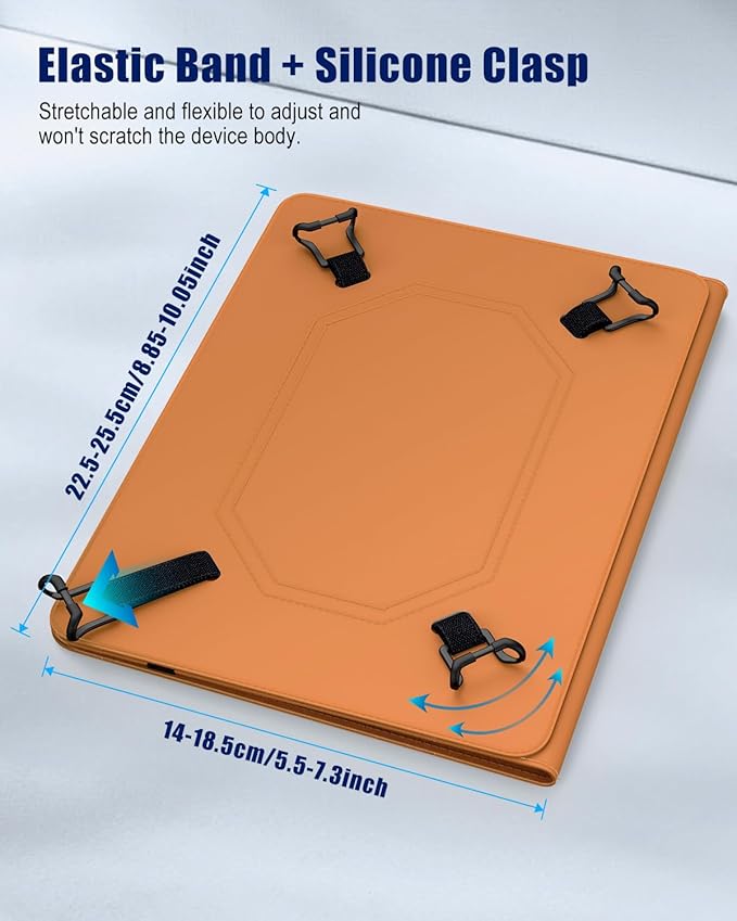 TiMOVO Universal Case for 9-11 Inch Tablet, 360 Degree Rotating Stand Protective Cover with Pen Pocket for 9 10 10.1 Inch Android Touchscreen Tablet, Light Brown