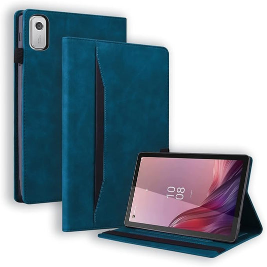 Case for Lenovo Tab M9 HD (9.0 inch) TB-310FU Tablet Premium PU Leather Protective Case Folio Flip Business Case Tablet Sleeve with Card Pocket Pen Holder, Peacock Blue