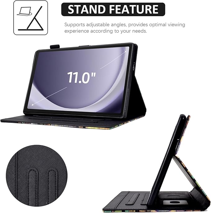 Case for Samsung Galaxy Tab A9+/A9 Plus 11 inch 2023 2024(SM-X210/X216/X218),PU Leather Multi Angle Stand Cover Slim Folio Protective Case for Tablet Tab A9 Plus, Auto Wake/Sleep,Flowers