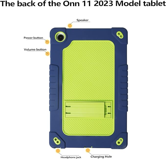 for Walmart Onn 11 Tablet Pro 2023 Model Case Shockproof Kids Friendly Rugged Hybrid Case Built-in Kickstand for Walmart Onn 11 Inch Pro Model:100110027 2023 (Navy/Green)