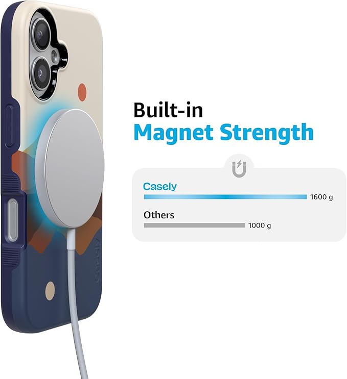 Casely iPhone 17 Case | Opposites Attract | Day & Night Colorblock Mountains | Compatible with MagSafe | Bold Protective Design