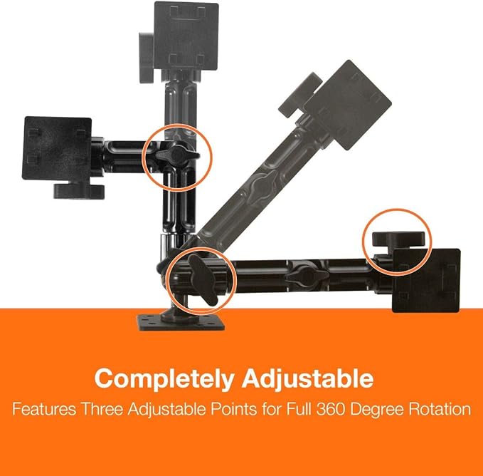 iBolt TabDock FixedPro 360 -Heavy Duty Metal 8" Multi-Angle Drill Base Mount for All 7" - 10" Tablets (iPad, Nexus, Samsung Tab) for Desks, Tables, Countertops : Great for Homes, Businesses, etc.