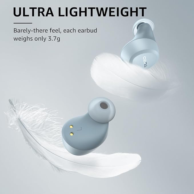 TOZO A1 Wireless Earbuds Bluetooth 5.3 Light Weight in Ear IPX5 Waterproof Headphones 2 Mic for AI Calls, Immersive Premium Sound Bass Headset with Charging Case, 32 Presets EQ Customization via App