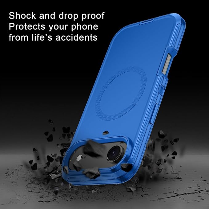 for iPhone Air Case/iPhone 17 Air Case [Compatible with MagSafe] Shockproof 3-Layer Full Body Protection [Without Screen Protector] Rugged Heavy Duty Cover for Apple iPhone Air 6.5",Sea Blue