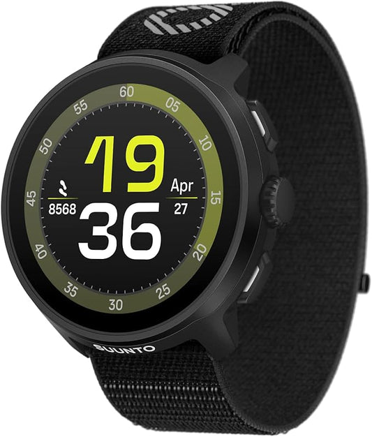 SUUNTO Run Sports Watch, 1.32" AMOLED Touchscreen w/Crown Button, 12D Battery Life, Dualband Accurate GPS, Wrist Heart-Rate & Sleep Health Tracking, 35g Lightweight & 4GB Offline Music, All Black
