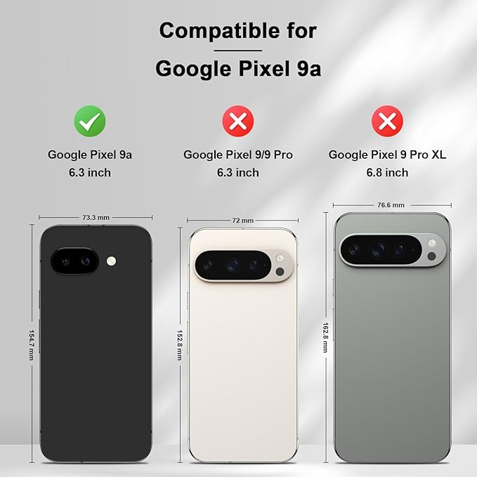 Jasonyu Flip Wallet Case for Google Pixel 9A,Leather Magnetic Folio Cover with Card Holder,Kickstand - TPU Shockproof Durable Protective Phone Case,Black