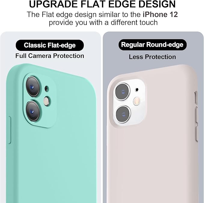 Vooii Compatible with iPhone 11 Case, Upgraded Liquid Silicone with [Flat Edges] [Camera Protection] [Soft Anti-Scratch Microfiber Lining] Phone Case for iPhone 11 6.1 inch - Sea Blue