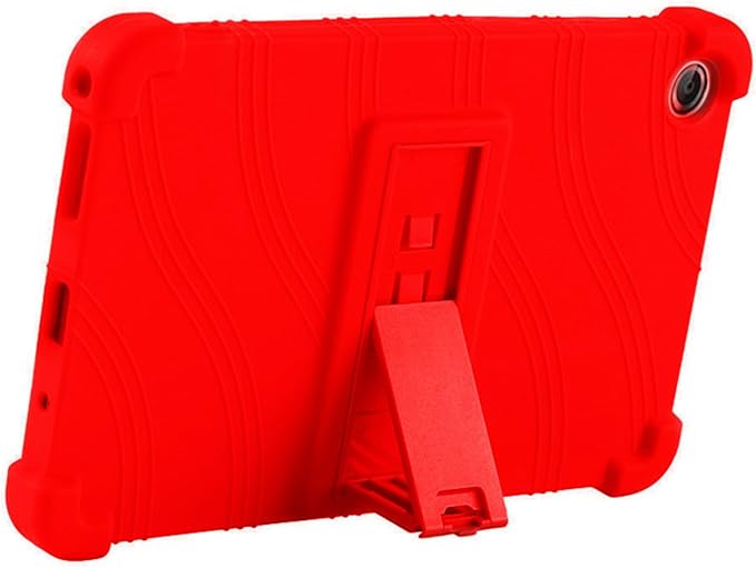 Case for Lenovo Tab One 8.7 Inch Tablet 2025 (TB305FU), Kids Friendly Soft Silicone Adjustable Stand Cover for Lenovo Tab K9 Tablet 8.7 inch Tablets (Red)