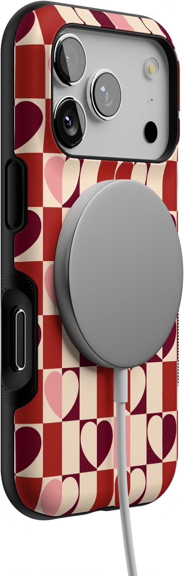 Casely iPhone 17 Pro Case | Love's a Game | Retro Hearts | Bold Protective Design | Compatible with MagSafe