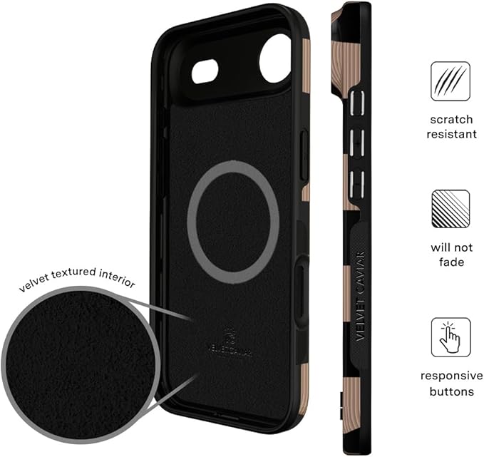 VELVET CAVIAR Case for iPhone 17 Air | Compatible with MagSafe | 10ft Drop Tested | Protective Designer Cases | Mocha Vibe Checkered