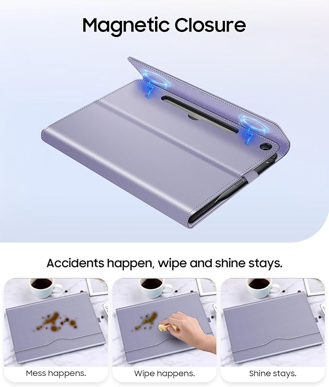 Fintie Protective Case for Microsoft Surface Pro 12 Inch (2025), Multi-Angle Viewing Portfolio Business TPU Back Cover with Pocket & Stylus Holder, Compatible with Type Cover Keyboard (Lilac Purple)