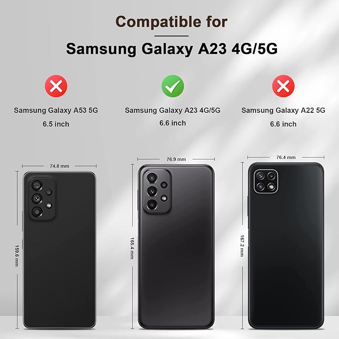 Jasonyu Flip Wallet Case for Samsung Galaxy A23 5G/4G,Leather Magnetic Folio Cover with Card Holder,Kickstand - TPU Shockproof Durable Protective Phone Case,Brown