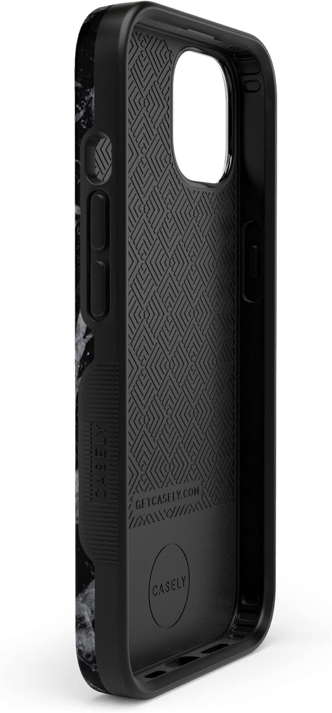 Casely iPhone 14 Case | Black Marble | Compatible with MagSafe | Bold Protective Design