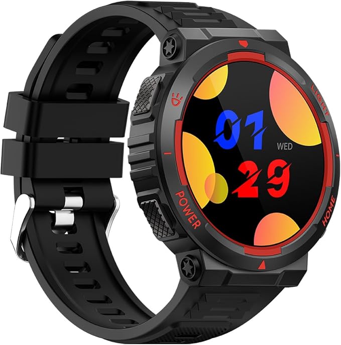 Military Smart Watch for Men with LED Flashlight Tactical Smart Watch 1.53”HD Screen Rugged Smartwatch 3ATM Waterproof 100+ Sports Fitness Tracker with Heart Rate Monitor for iOS Android