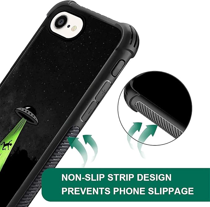 Compatible with iPhone 16e Case,Alien Ship Phone Cover for Men/Women,Soft TPU Anti-Skid Thread and Four Corner Anti-Collision Protection Case Compatible with iPhone 16e 6.1inch