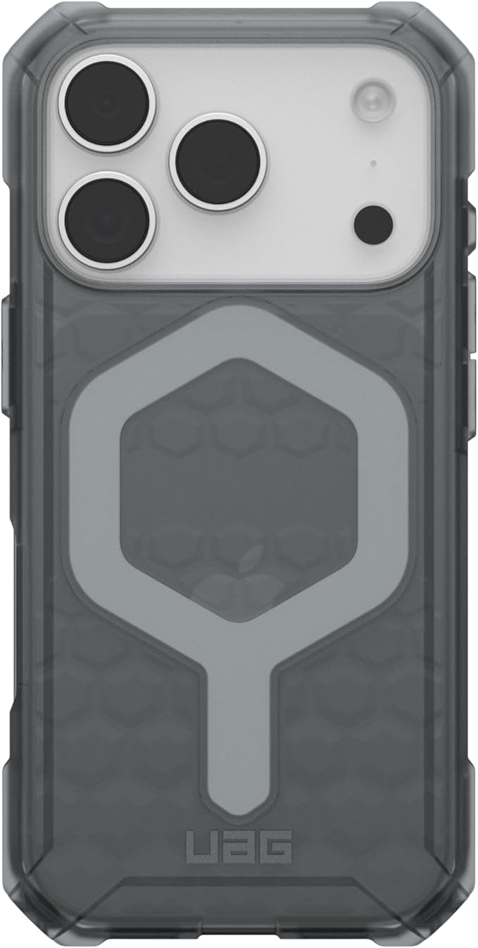 URBAN ARMOR GEAR UAG Designed for iPhone 17 Pro Case Essential Armor - Compatible with MagSafe Translucent Military Grade Protective Cover, Ash