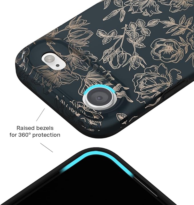 VELVET CAVIAR Case for iPhone 17 Air | Compatible with MagSafe | 10ft Drop Tested | Protective Designer Cases | Floral Rose Gold Flowers