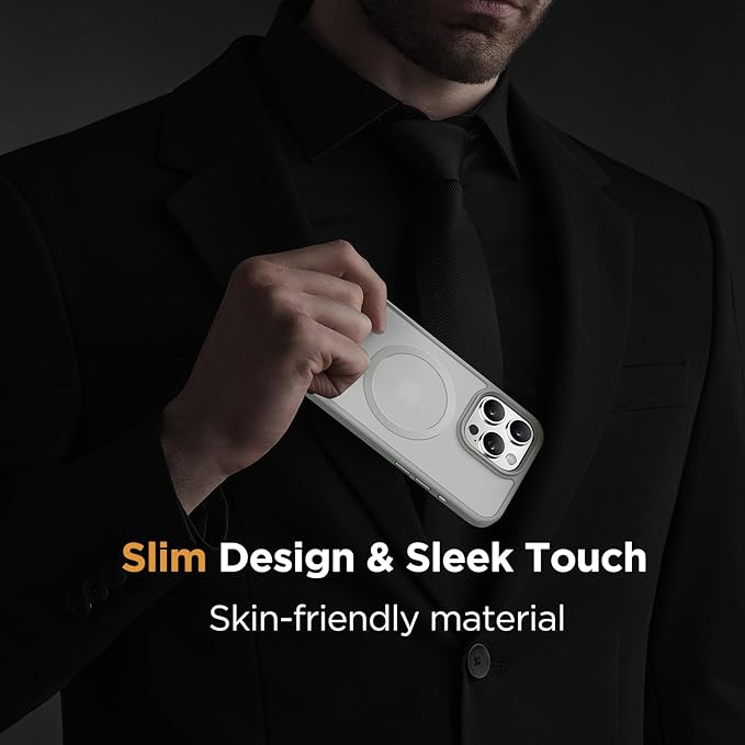 Miracase Magnetic Series for iPhone 16 Pro Case [Compatible with MagSafe] [with 2X Screen Protectors] Military-Grade Protection, Anti-Fingerprint, Slim Phone Case for 16 Pro 6.3 inch - Gray