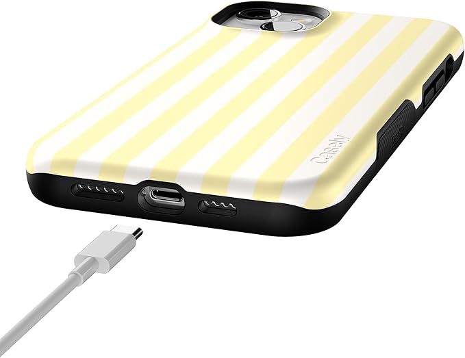 Casely iPhone 14 Case | Yellow Stripes | Sunday Best | Compatible with MagSafe | Bold Protective Design