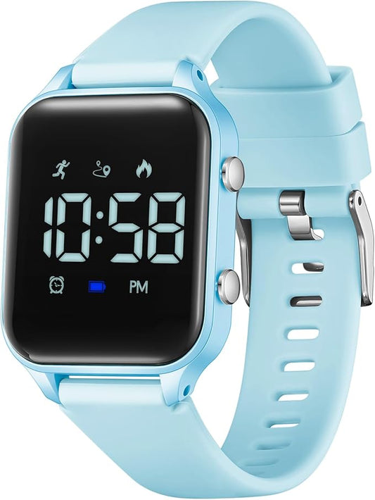 Kids Digital Watches for Boys Girls, Sports Watch with Fitness Tracker, Pedometer, Alarm Clocks, Stopwatch, No App Needed Waterproof Kids Watch, Gift for Teens Student Girls Boys Ages 5-14