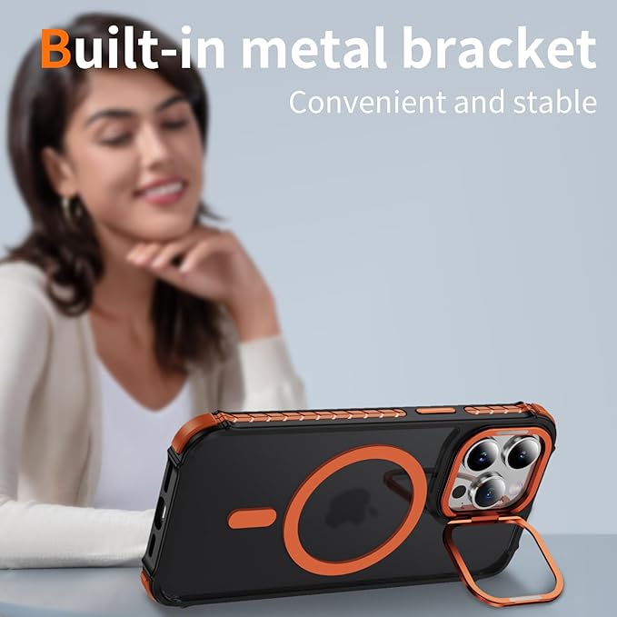 15 Pro Case Magnetic for iPhone 15 Pro Phone,6.1inch [Compatible Fast Wireless Charging][Anti-Slip and Drop-Proof Protective Cover] Magnetic Case for iPhone 15 Pro, Orange