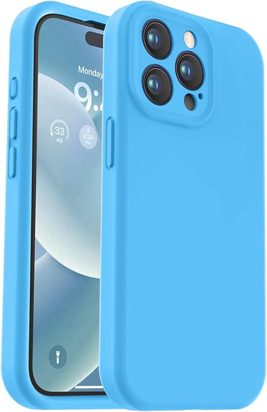 Vooii Compatible with iPhone 15 Pro Case, Upgrade Defender Liquid Silicone, [Enhanced Camera Protection] [Soft Anti-Scratch Microfiber Lining] Shockproof Phone Case for iPhone 15 Pro 6.1 inch - Blue