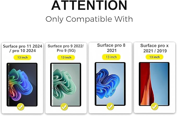 ZenRich [2Pack Anti Blue Light Tempered Glass Screen Protector for Surface Pro 11 /Pro 10 /Pro 9 /Surface Pro 8 /Surface Pro X with Anti-Glare/ 9H Hardness/Bubble Free/Case Friendly, Pen Compatible